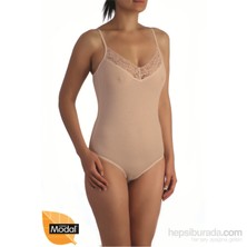 Fai Dantelli İnce Askılı Çıtçıtlı Body