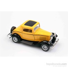 Sarı 1932 Ford 3 Window Coupe  1/34 Çek Bırak Die-Cast Model Araç
