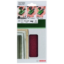 Bosch - Titreşimli Zımpara Kağıdı 10'Lu, 93 X 185 Mm 60 Kum 8 Delik