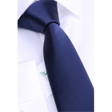 La Pescara Lacivert Slim Düz Saten Kravat Sk5033