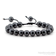 Solfera Hakiki Hematit Doğal Taş Erkek Bileklik B606