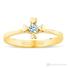 Bella Gloria 8 Ayar 2,48 Gr 0,14 Karat Pırlanta Tektaş Kalpli Yüzük (SL8A001)