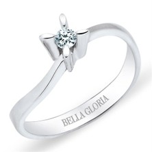 Bella Gloria 925 Ayar 2,15 Gr 0,07 Karat  Tektaş Pırlanta Yüzük (SLS0T41)