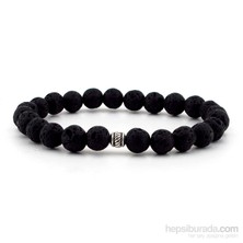 Solfera Siyah Lav Taşı Doğal Taş Erkek Bileklik B651