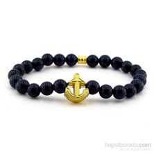 Solfera Lacivert Yıldız Doğal Taş Erkek Bileklik B700