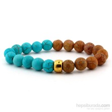 Solfera Jasper Ve Firuze Doğal Taş Bayan Bileklik B807