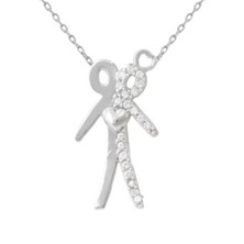 AltınSepeti Tek Kalp İki İnsan Beyaz Altın Kolye AS284KL