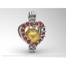 İstiridye İnci Okyanusun Kalbi Yakut Kolye Seti ( 8-9 Mm Sarı Güney Denizi A Kalite)