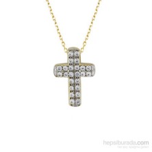 Altınsepeti 14 Ayar Taşlı Haç Kolye As596kl