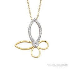 Altınsepeti İki Renkli Altın Kelebek Kolye As795kl