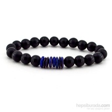 Solfera Çizgili Mat Oniks Doğal Taş Bayan Bileklik B853