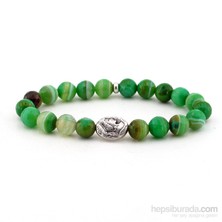 Solfera Portre Yeşil Akik Doğal Taş Bayan Bileklik B855