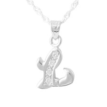 AltınSepeti L Harfli Taşlı Gümüş Kolye GK8951