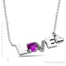 Bella Gloria Altın Kaplamalı Ametist "Kalbim Senin" Pırlanta Kolye (GPK0027)