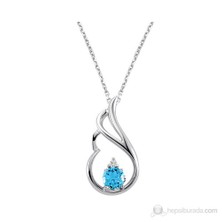 Gizzaro 0..03 Karat Pırlanta 0.95 Karat Mavi Topaz Pırlanta Mavi Topaz KolyeGMY078
