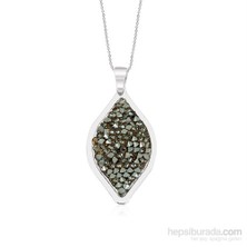 Altınsepeti Gümüş Siyah Taşlı İtalyan Kolye Astm015120