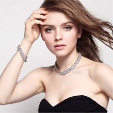 Monemel Swarovski® Taşlı Geniş Bileklik