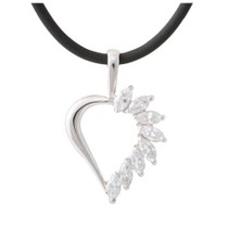 AltınSepeti Kalp Motifli Taşlı Gümüş Kolye P3514