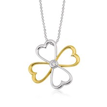 Altınsepeti Altın Pırlantalı Yonca Şans Kolyesi Pkl1189