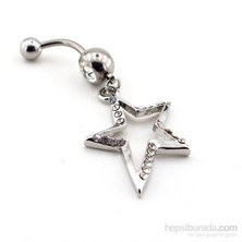 Solfera Sallantılı Yıldız 316L Çelik Göbek Piercing P296