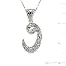 KENPAZAR Gumush 925 Zirkon Taşlı Gümüş Vav Kolye Pt0470001