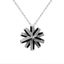Monemel Siyah Swarovski® Taşlı Kolye