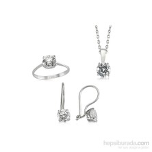 Gumush Tek Taş Gümüş Set 438161