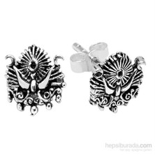 Tesbihane 925 Ayar Gümüş Osmanlı Armalı Küpe