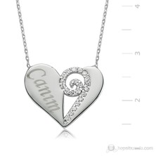 KENPAZAR Bayan Lili Canım Kalp Gümüş Kolye