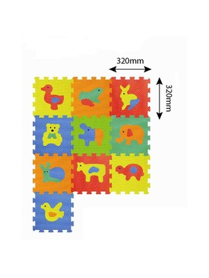 Sun Ta Toys Eva Hayvanlar 10 Parça Puzzle Oyun Matı