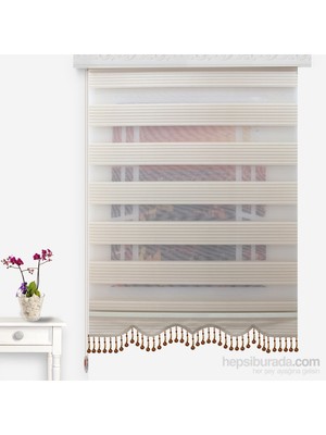 Brillant Pliseli Zebra Perde 1267-115181 Etek Dilim Ve Boncuklu 90 x 200 cm