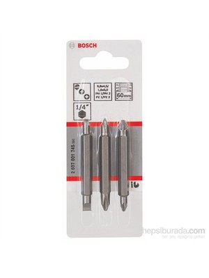 Bosch  - 3 Parçalı Çift Taraflı Vidalama Ucu Seti - Ph1, Pz1, S 0,6X4,5: Ph2, Pz2, S 1,0X5,5: 60 Mm