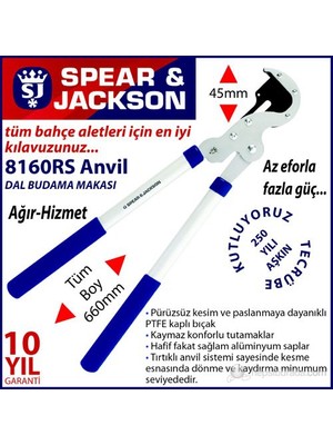 Spear And Jackson 8160Rs Budama Makası Ağır-Hizmet Anvil