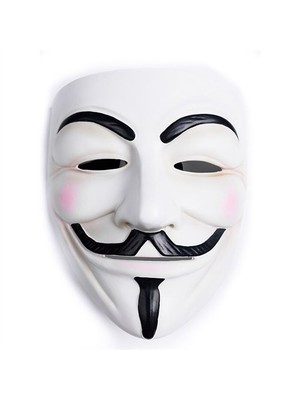 Pandoli V For Vendetta Maskesi Beyaz Plastik Parti Maskesi 25 x 25 cm Eğlenceli Kostümler İçin