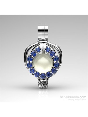 İstiridye İnci Katre  Safir Kolye Seti ( 8-9 Mm Beyaz Güney Denizi Aa Kalite)