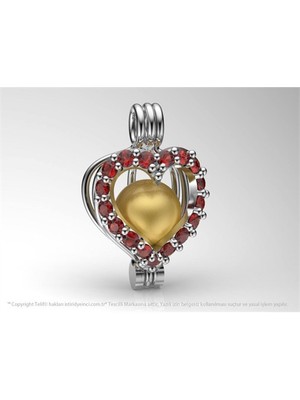 İstiridye İnci Okyanusun Kalbi Yakut Kolye Seti ( 8-9 Mm Sarı Güney Denizi A Kalite)