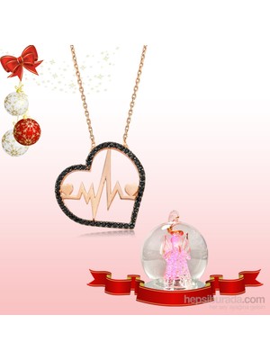 KENPAZAR Bayan Lili Gümüş Kalp Ritmi Kolye