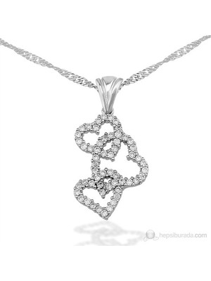 KENPAZAR Bayan Lili Zirkon Taşlı Dün Bugün Yarın Kolye