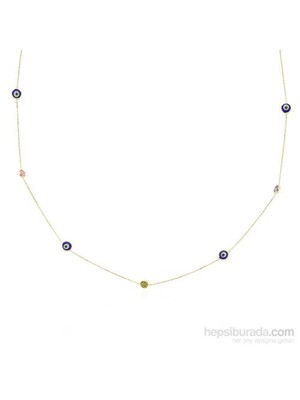 Glorria 14 Ayar Altın Nazar Boncuğu Kolye