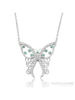 KENPAZAR Gumush Gümüş Kelebek Kolye
