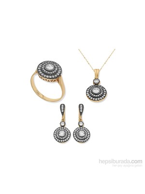 Tozlu Zirkon Taşlı Gümüş Set 438178