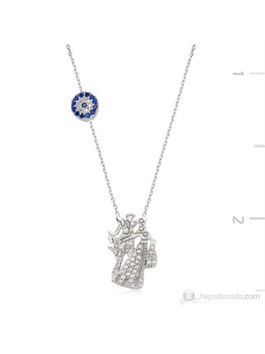 Gumush 925 Nazarlı Kafkas Kolye | Pt2420001