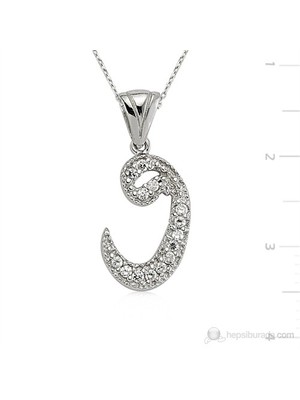 KENPAZAR Gumush 925 Zirkon Taşlı Gümüş Vav Kolye Pt0470001