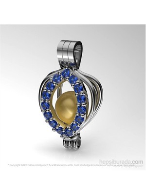 İstiridye İnci İnci Tanem  Safir Kolye Seti ( 8-9 Mm Sarı Güney Denizi A Kalite)