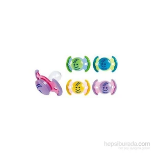 No.3 Desenli Kapaklı  Silikon Simetrik Uçlu Emzik   +6Ay