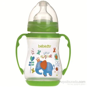 Geniş Ağız Kulplu Biberon 250 ml / Yeşil