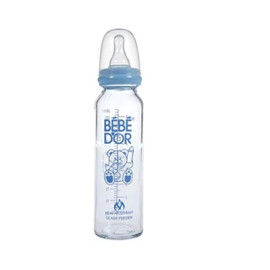 Orta Akış Isıcam Biberon (250 ml) / Mavi