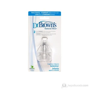 Dr. Brown's 2.Aşama Dar Ağız Biberon Emziği (2 Adet)