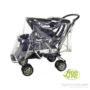 Arka Arkaya İkiz Bebek Arabası Yağmurluğu