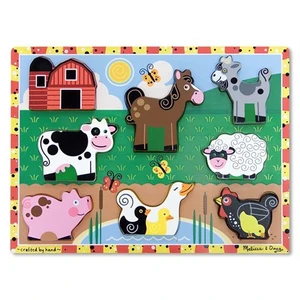 Melissa&Doug Ahşap Tombul Yapboz - Çiftlik